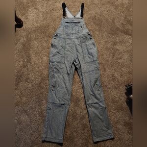 Duluth Trading Blue Railroad Pin Stripe Rootstock Gardening  Overalls - Lx33